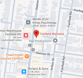 Map showing Fairfield Wellness on Station Street, Fairfield